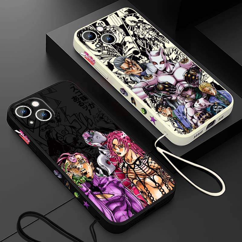 Phone Cases For Iphone 15 - Anime JOJO Schurkin Diavolo Dio Flüssigseil-Handyhülle