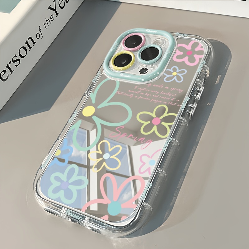 Phone Cases Cool Girl - Bunte Blumen-Graffiti Air Cushion Spiegel-Handyhülle für