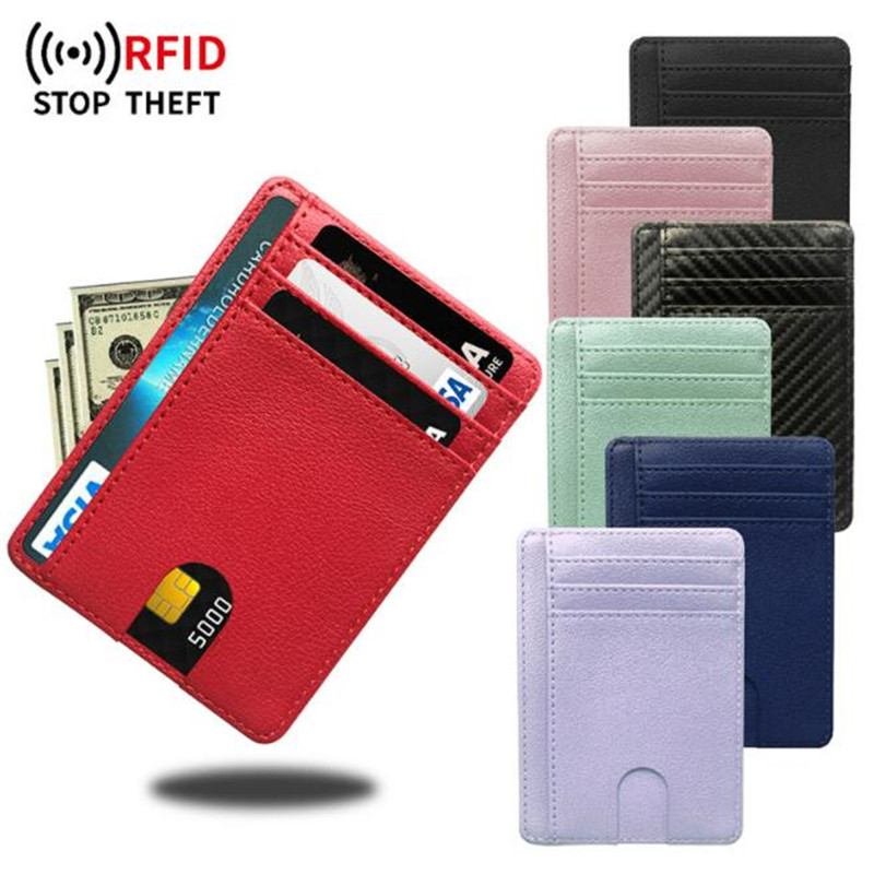 Slim Card Slot Case - 8-Slot Slim RFID-blockierende Leder-Geldbörse, Kredit-ID-Kartenhalter, Geldbörse,