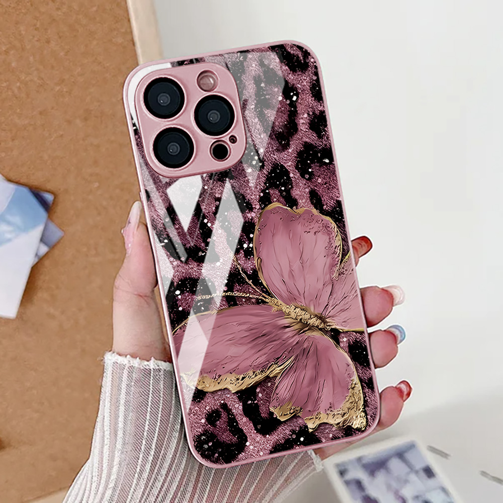 Phone Cases Leopard Print - Schmetterlings-Leoparden-Druck-Handyhülle für iPhone 17, 16, 14,