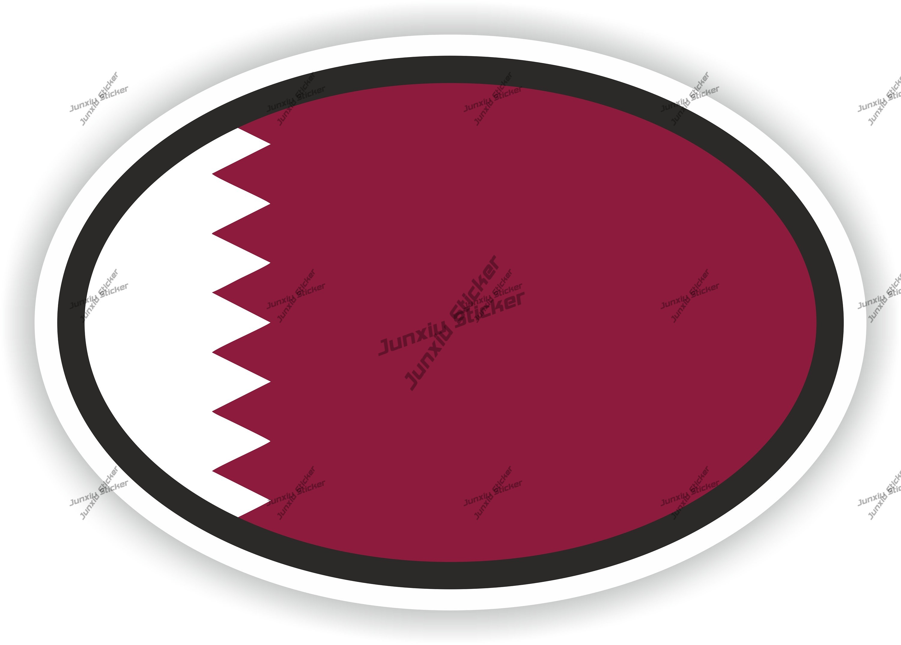 Phone Cases Qatar - Ovaler Aufkleber mit Katar-Flagge, Neuheit, Jdm