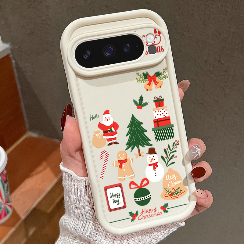 Google Pixel 8A - Frohe Weihnachten Muster Weiche TPU Handyhülle