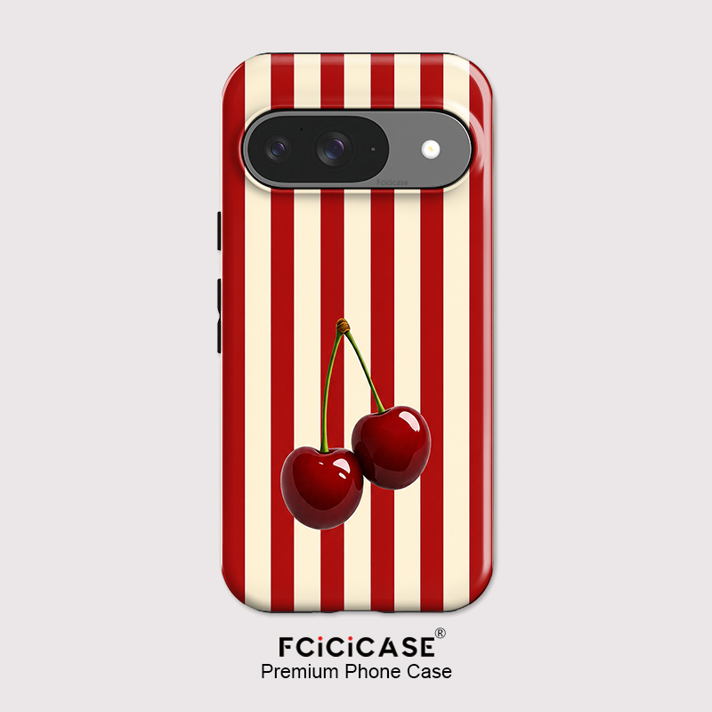 Phone Cases Google Pixel 10 Pro - Fcicicase Handyhülle mit Kirschstreifenmuster für Google