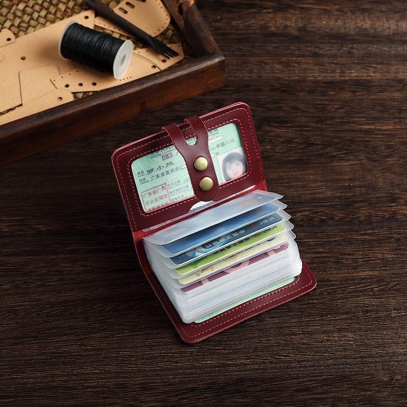 Slim Card Slot Case - Ultradünner 30-Fach PU-Leder Ausweiskartenhalter Schlankes Kartenetui