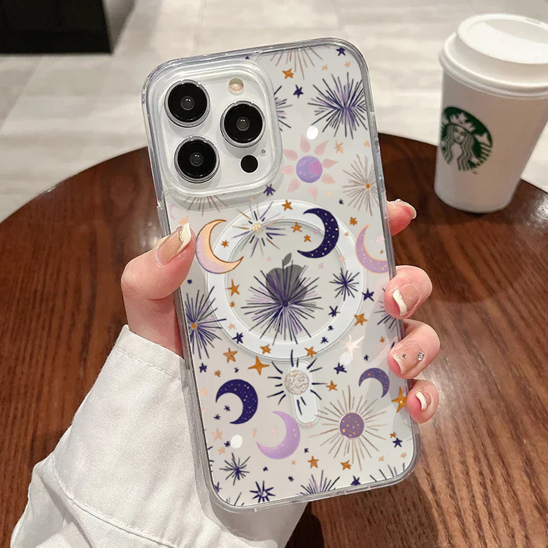 Phone Cases Unique - Romantische Sonne-Mond-Sterne Handyhülle für iPhone 17