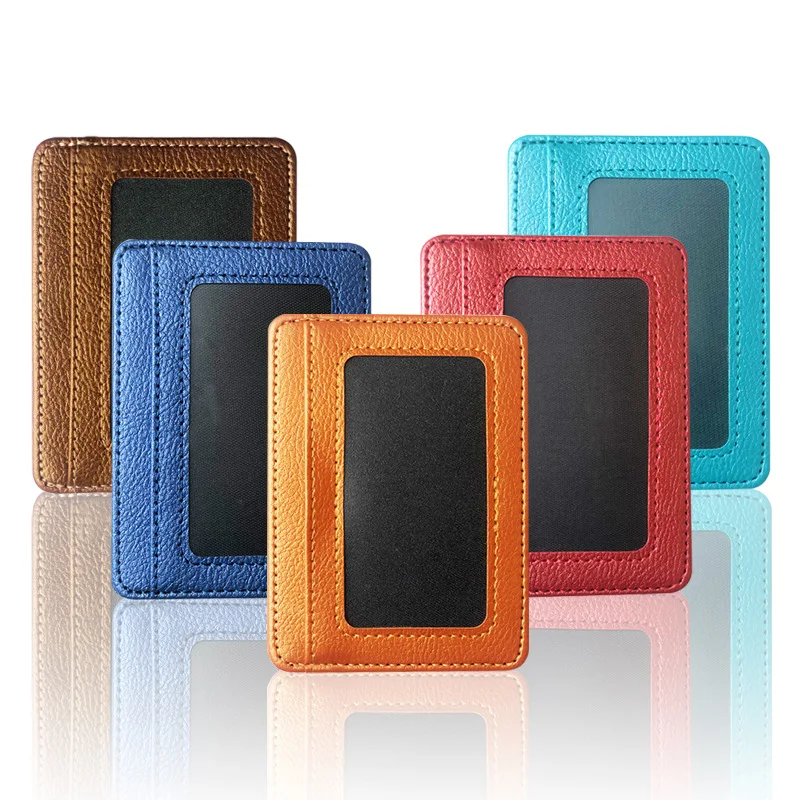 Slim Card Slot Case - Neue dünne PU-Leder-Mini-Geldbörse, schlankes Bank-Kreditkartenetui, 5