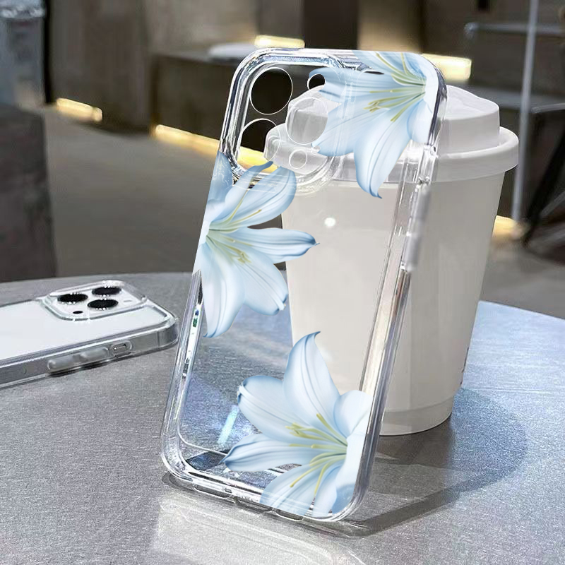 Phone Cases Mous - Modische, exquisite weiße Lilien-Blumen-Handyhülle für iPhone