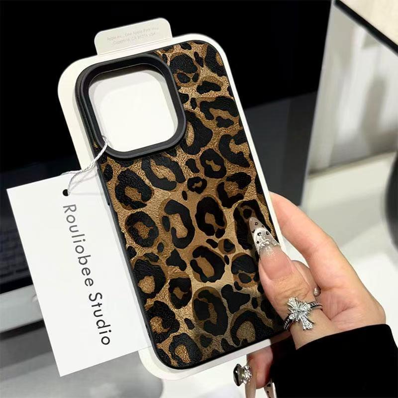 Phone Cases Leopard Print - INS Braun Leopardenmuster Handyhülle für iPhone