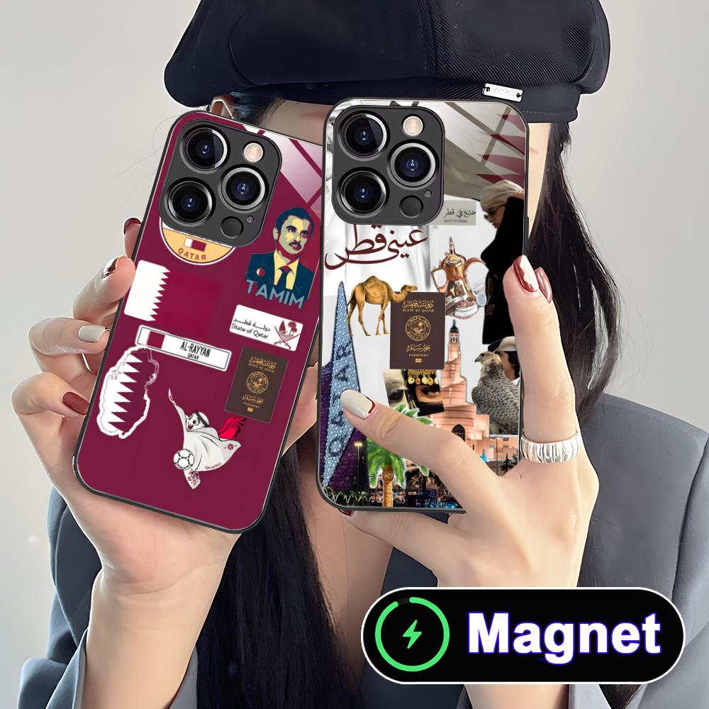 Katar-Flagge Glas MagSafe Hand – Phone Cases Qatar Bewertung und Preis