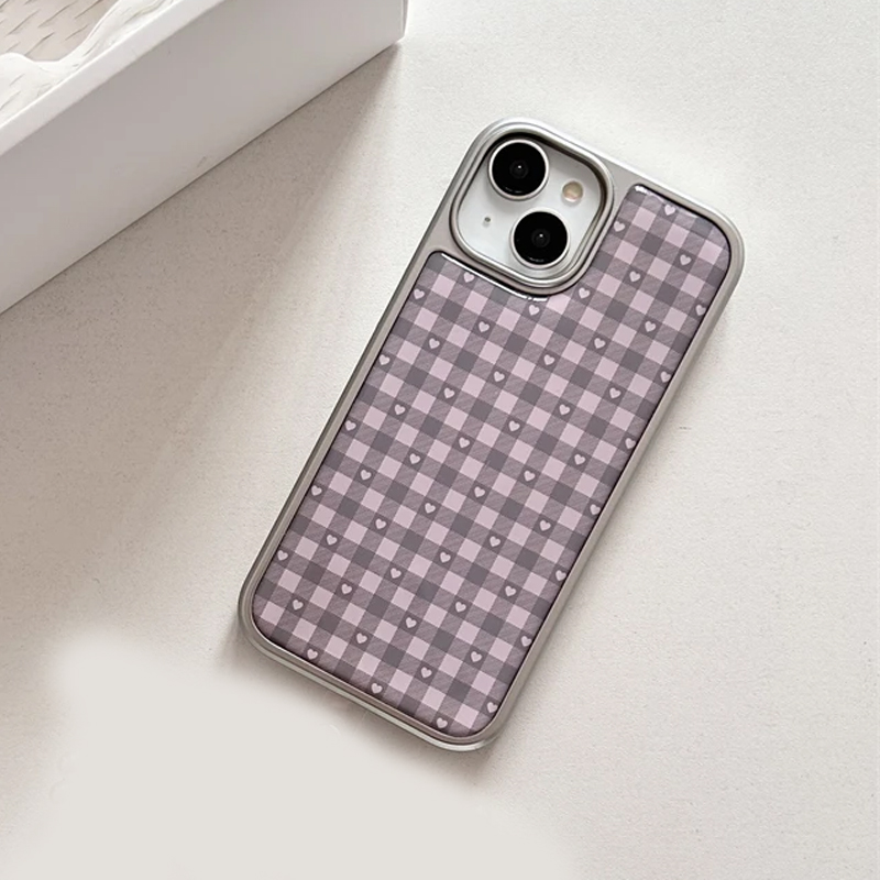 Rosa Lila Herzförmige Karierte – Phone Cases Cool Girl Bewertung und Preis