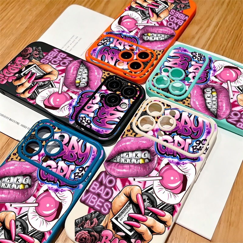 Hip-Hop Rosa Lippen Baby Girl  – Phone Cases Cool Girl Bewertung und Preis