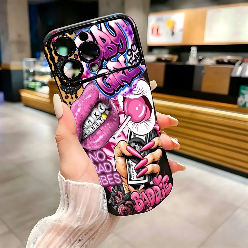 Hip-Hop Rosa Lippen Baby Girl  – Phone Cases Cool Girl Bewertung und Preis