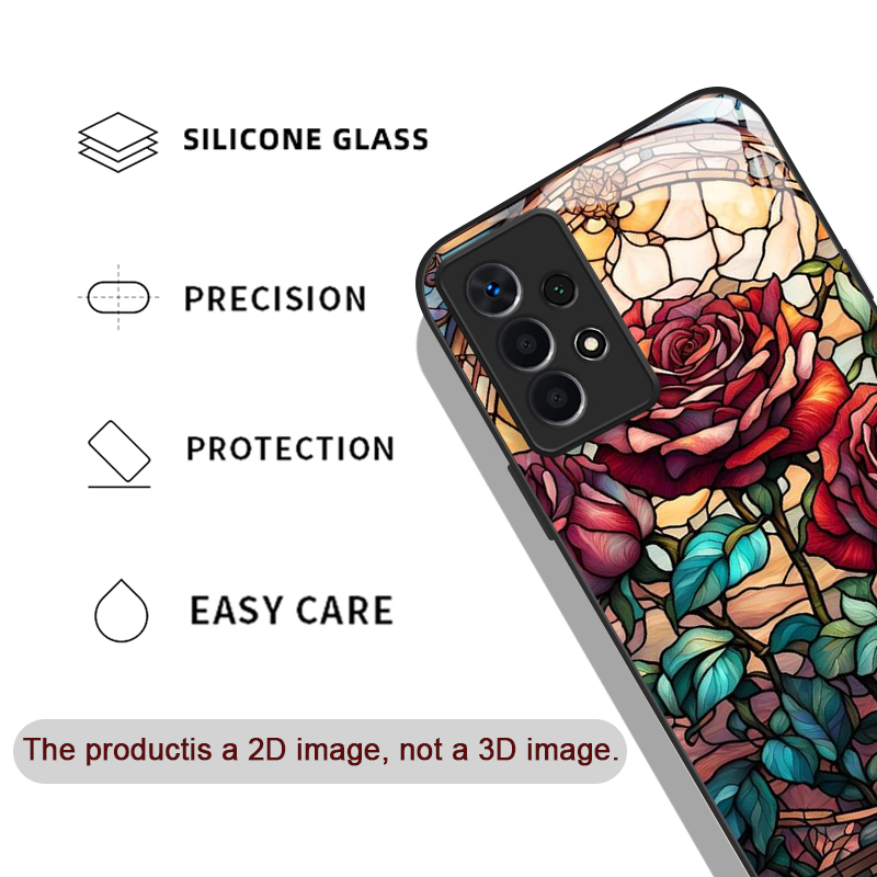 Kunstvolle Bunte Glas-Stil Ros – Phone Cases For Samsung A14 Bewertung und Preis