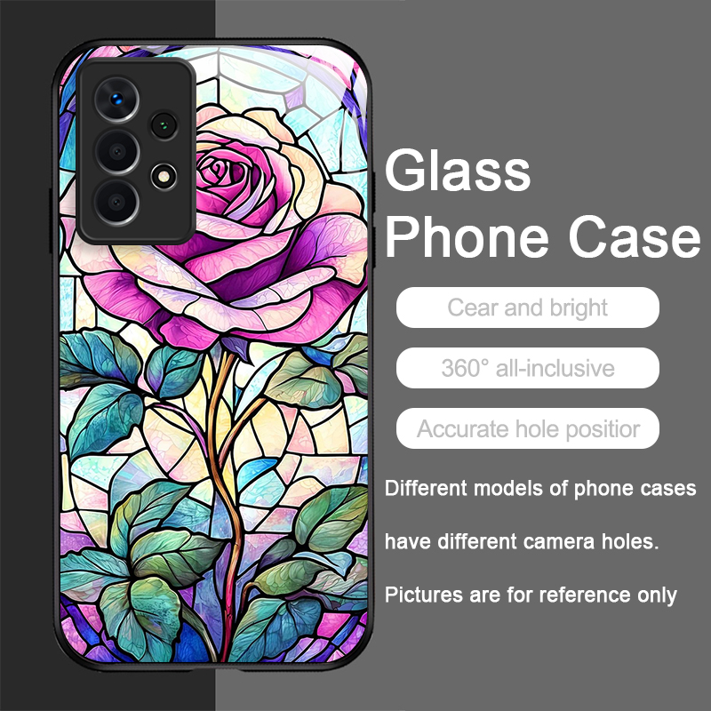 Kunstvolle Bunte Glas-Stil Ros – Phone Cases For Samsung A14 Bewertung und Preis