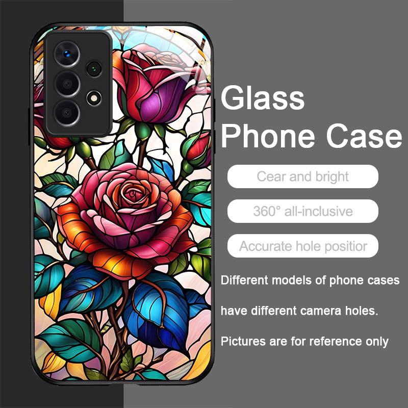 Kunstvolle Bunte Glas-Stil Ros – Phone Cases For Samsung A14 Bewertung und Preis