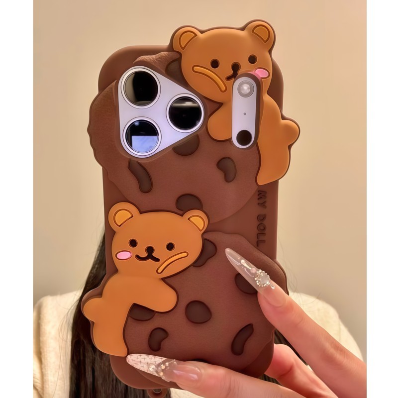 3D Cartoon Kawaii Keks-Bär Han – Phone Cases Cool Girl Bewertung und Preis