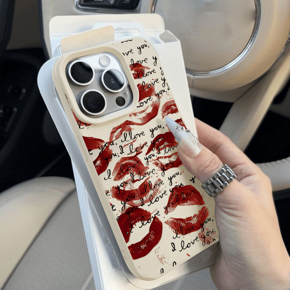 Helle rote Lippen Leder Handyh – Phone Cases Unique Bewertung und Preis