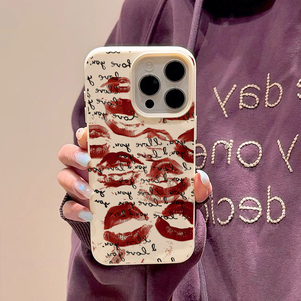 Helle rote Lippen Leder Handyh – Phone Cases Unique Bewertung und Preis