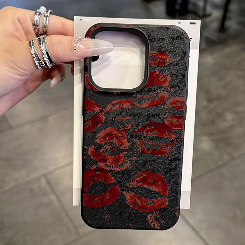 Helle rote Lippen Leder Handyh – Phone Cases Unique Bewertung und Preis